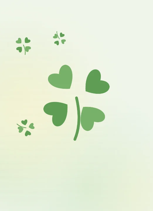 Lucky Clover card design: gold foil on sage card